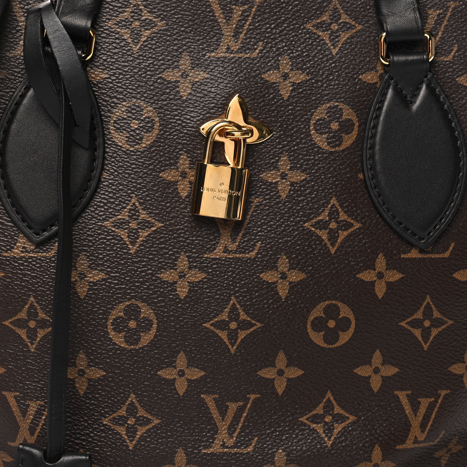 Louis Vuitton Monogram Flower Zipped Tote MM Black 9 of 11