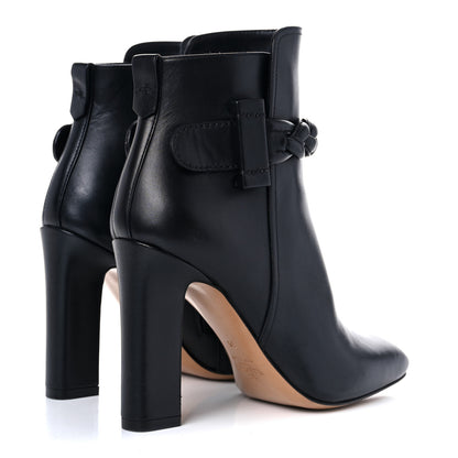 Valentino Garavani Vitello Braided Ankle 100mm Boots 35 Black 4 of 10