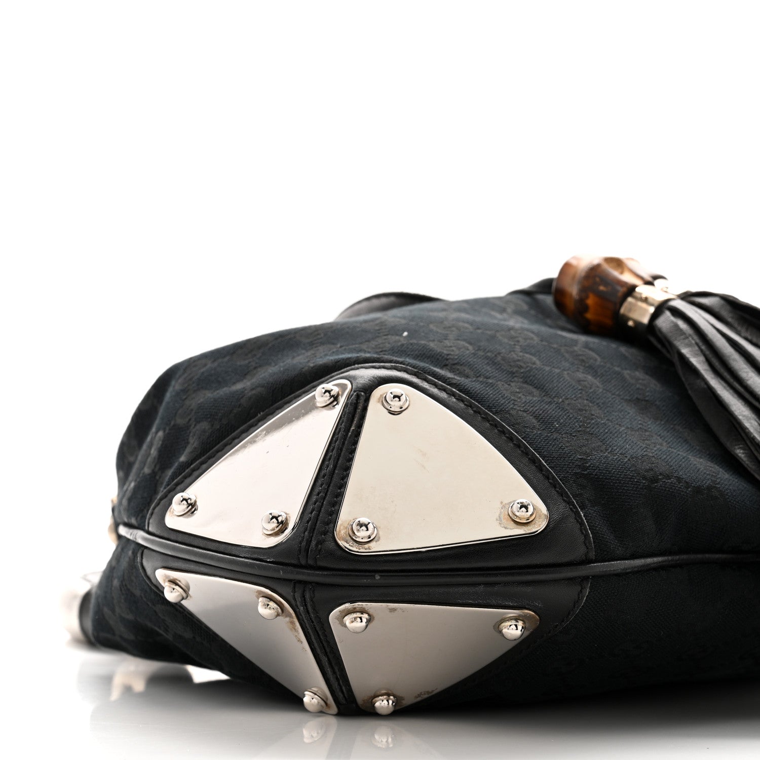 Gucci Monogram Medium Indy Top Handle Hobo Black 9 of 10