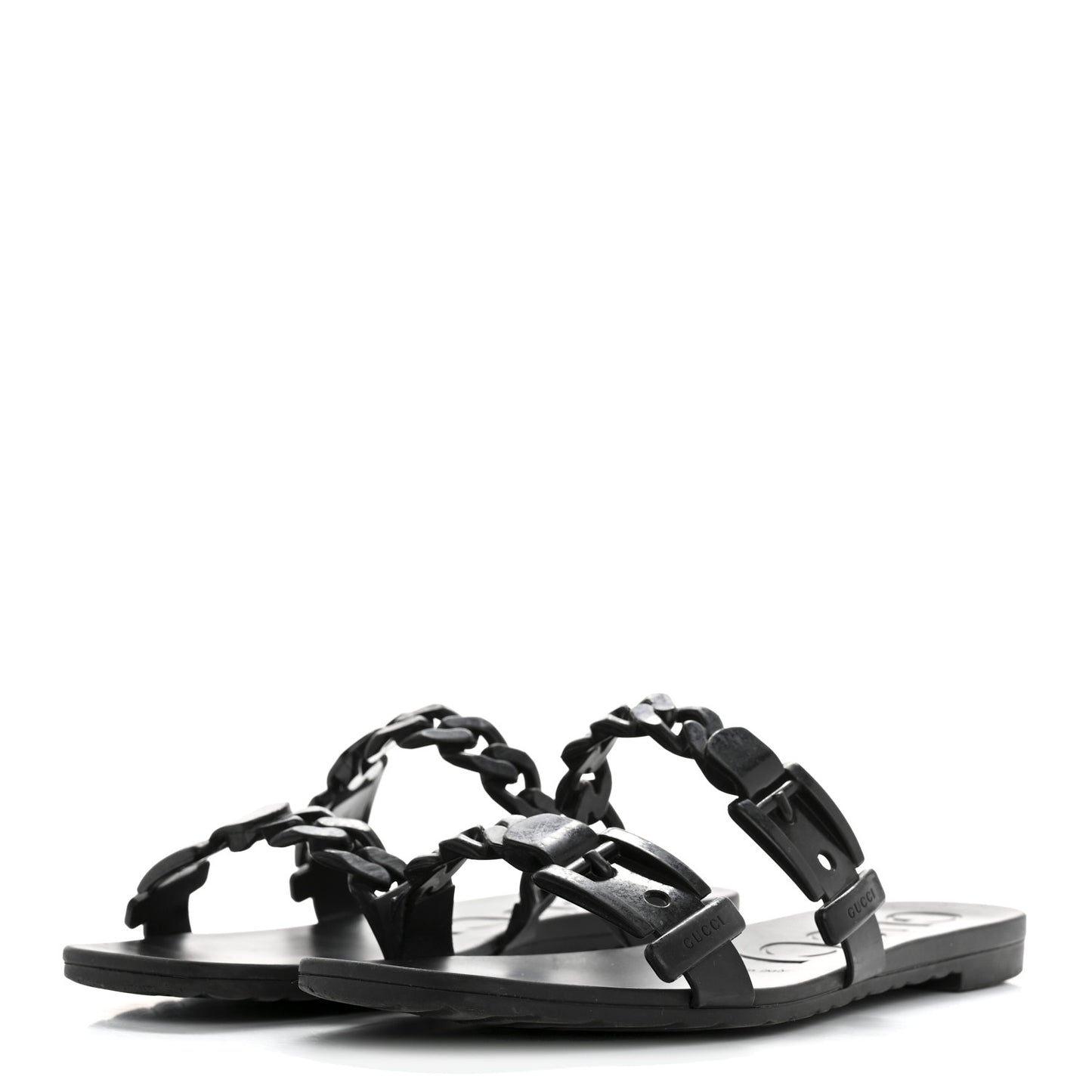 Rubber Womens Slide Sandals 38 Black
