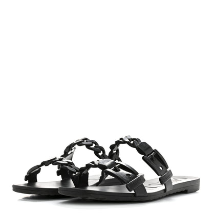 Gucci Rubber Womens Slide Sandals 38 Black 4 of 12