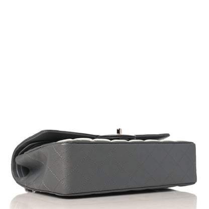 Chanel Caviar Quilted Medium Double Flap Dark Grey 4 of 9
