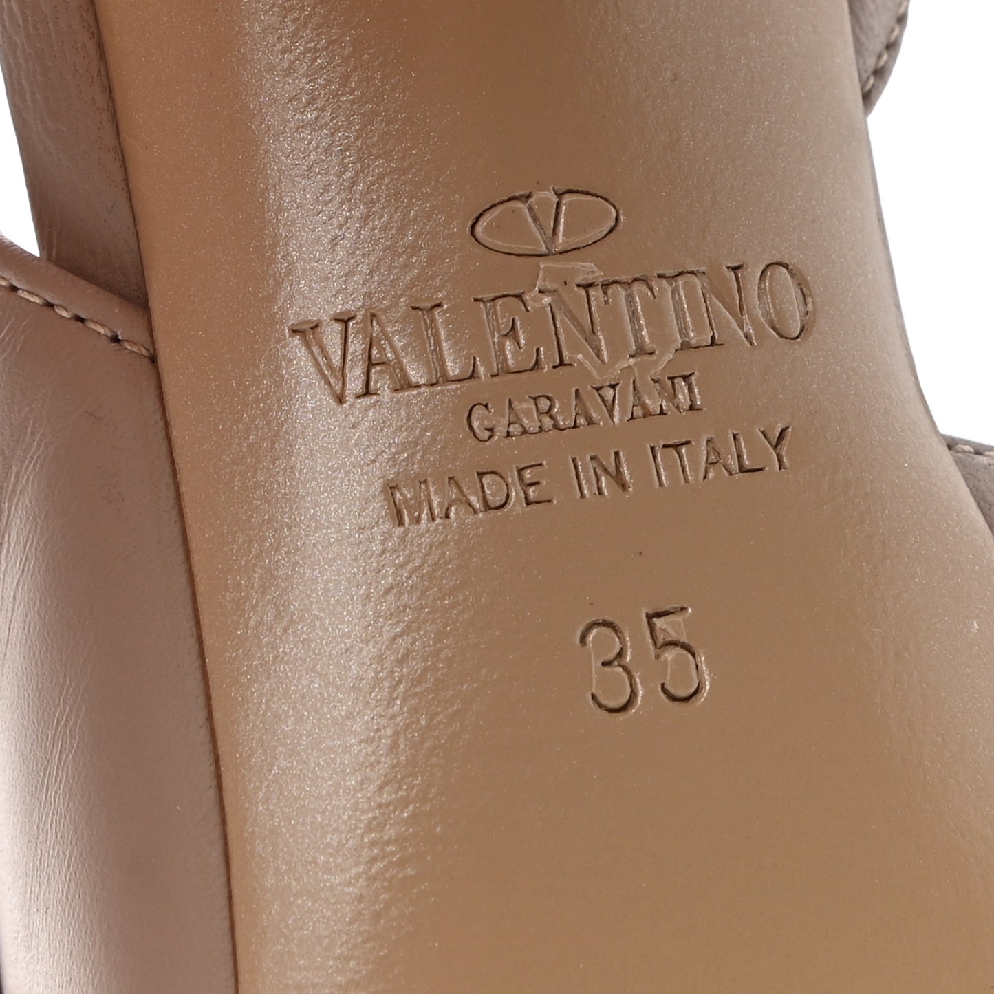 Calfskin Rockstud Half D'Orsay Slingback 85mm Pumps 35 Poudre