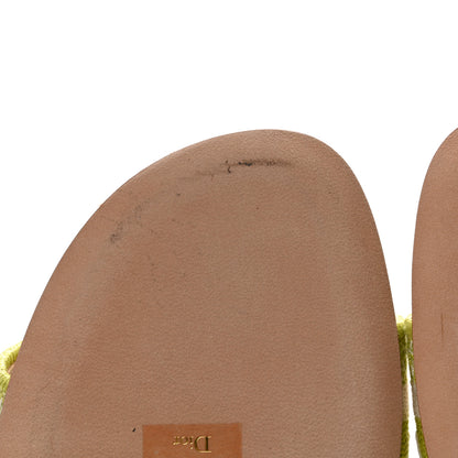 Christian Dior Canvas Check'N'Dior Pop Embroidered Dway Flat Slide Sandals 35 Chartreuse 9 of 10