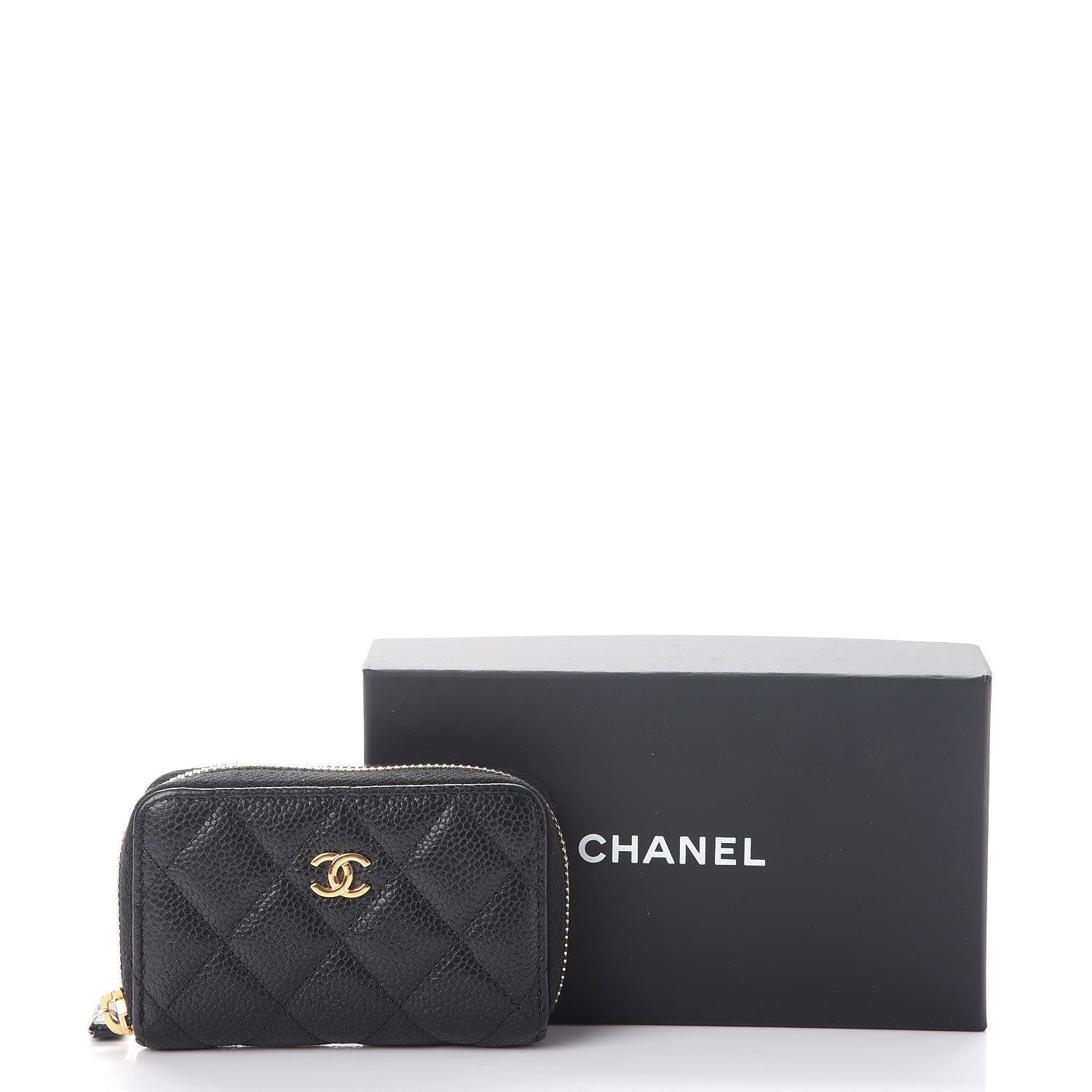 Chanel Caviar Quilted Zip Coin Purse Black 9 of 9