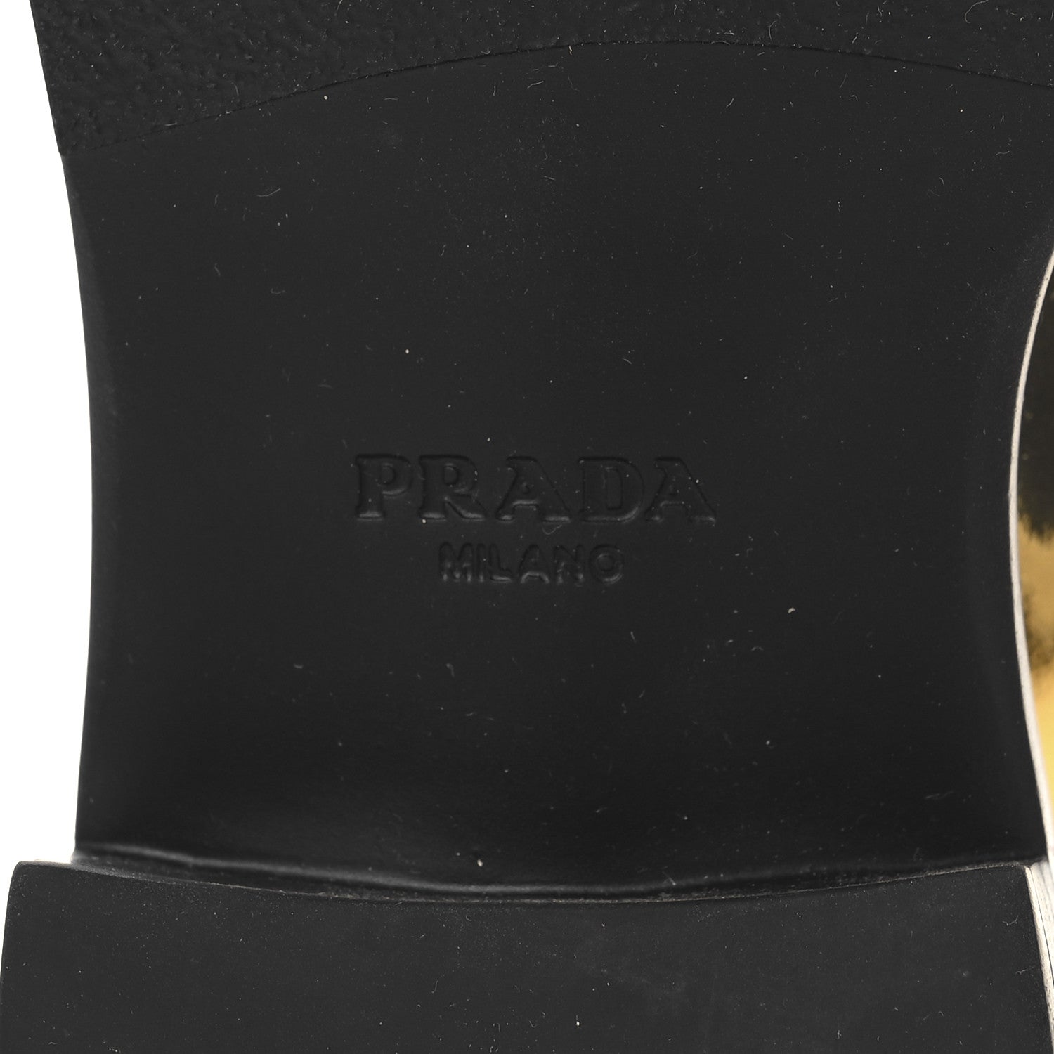 Prada Metallic Brushed Calfskin Metal Triangle Logo 50mm Loafers 37.5 Platino 8 of 10