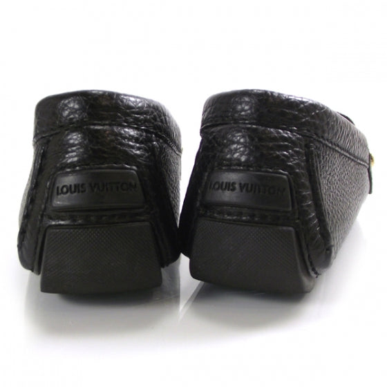Grained Leather Loafers 36 Black