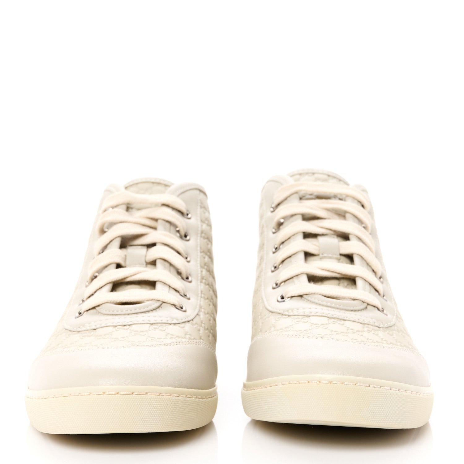 Gucci Microguccissima Womens High Top Sneakers 37.5 Off White 2 of 8