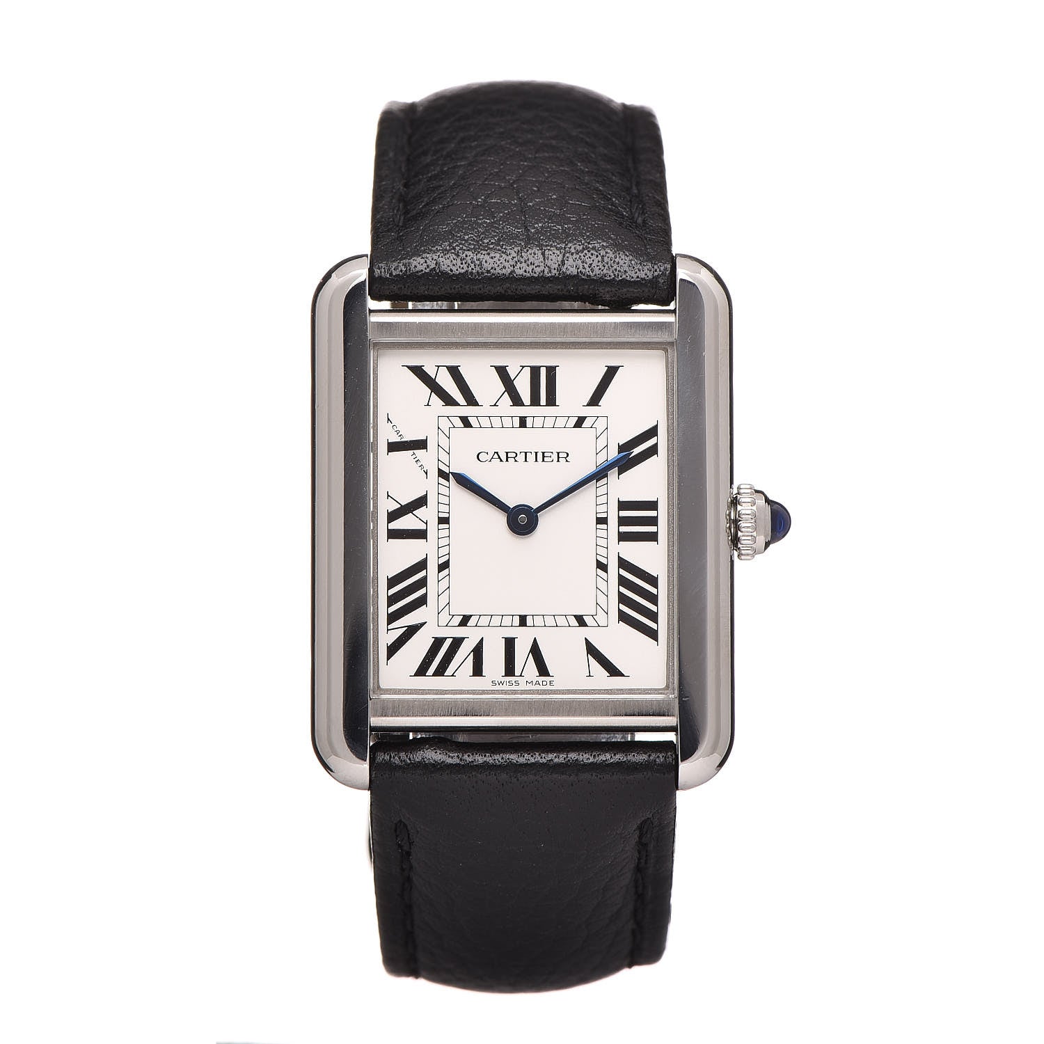 Cartier Stainless Steel Calfskin 24mm Tank Solo Quartz Watch 1 of 9