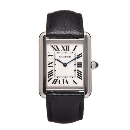 Cartier Stainless Steel Calfskin 24mm Tank Solo Quartz Watch 1 of 9