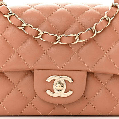 Chanel Lambskin Quilted Mini Rectangular Flap Brown 8 of 12