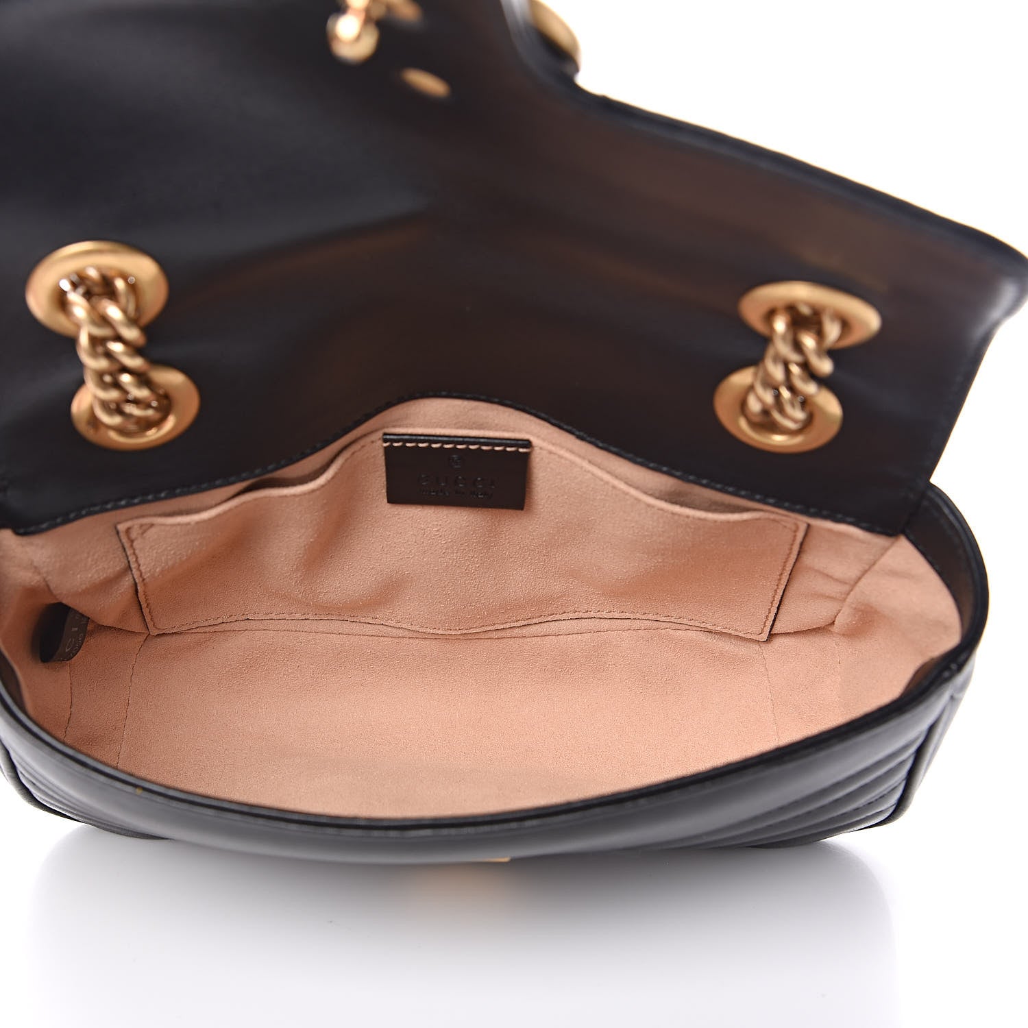 Gucci Calfskin Matelasse Mini GG Marmont Shoulder Bag Black 5 of 11