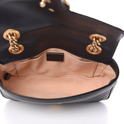 Gucci Calfskin Matelasse Mini GG Marmont Shoulder Bag Black 5 of 11