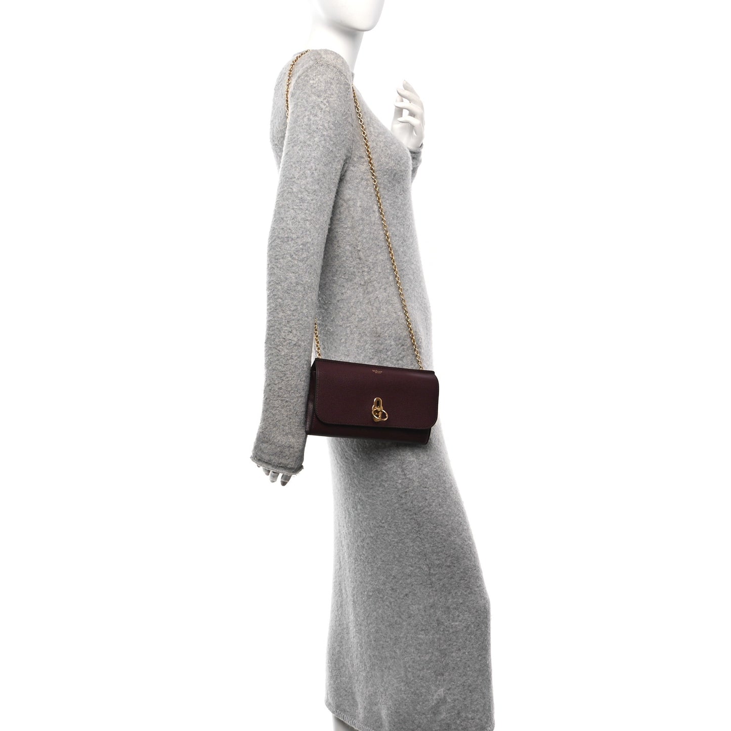 Small Classic Grain Amberley Convertible Clutch Oxblood
