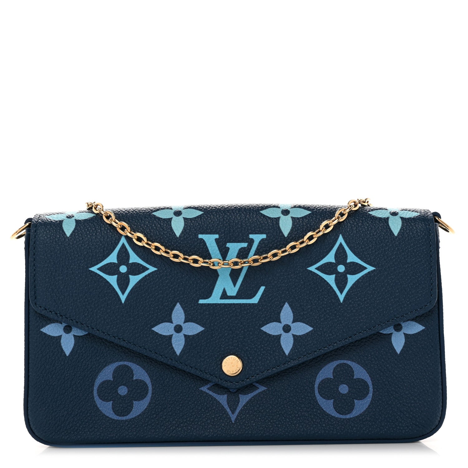 Louis Vuitton Empreinte Monogram Giant Felicie Pochette Chain Wallet Gradient Blue 3 of 9