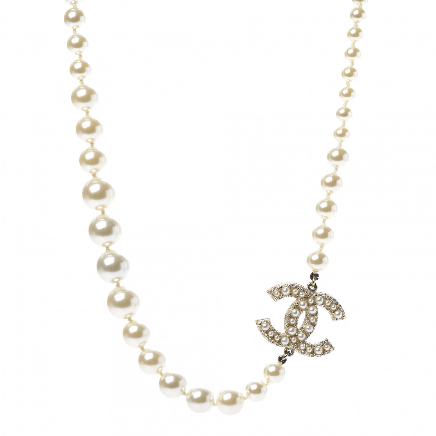 Chanel Graduated Pearl CC Short Necklace Gold 1 of 6