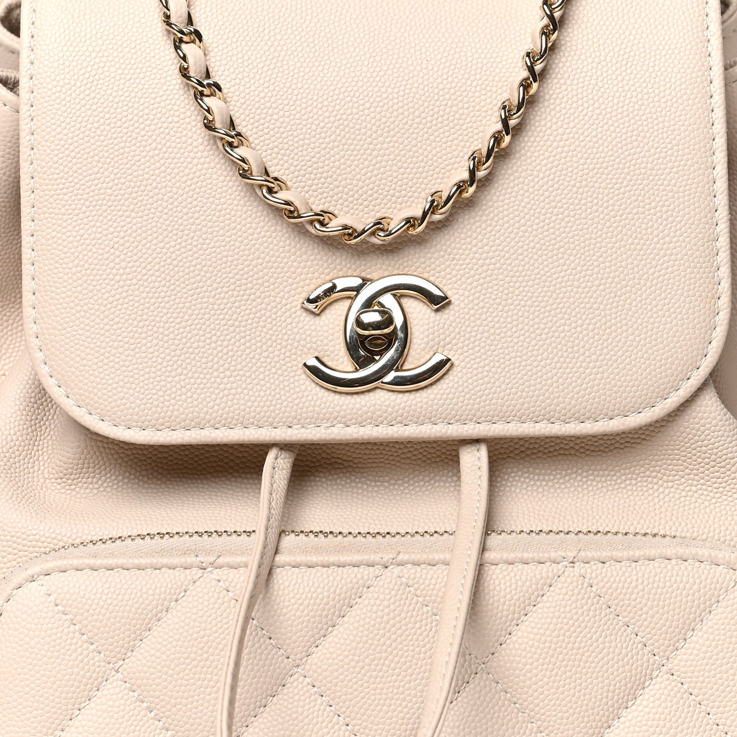 Chanel Caviar Quilted Business Affinity Backpack Beige 8 of 10