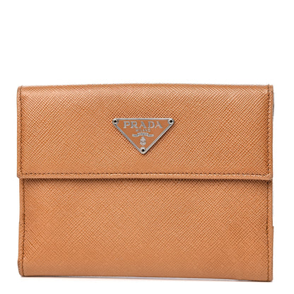Prada Saffiano French Wallet Ocra 1 of 10