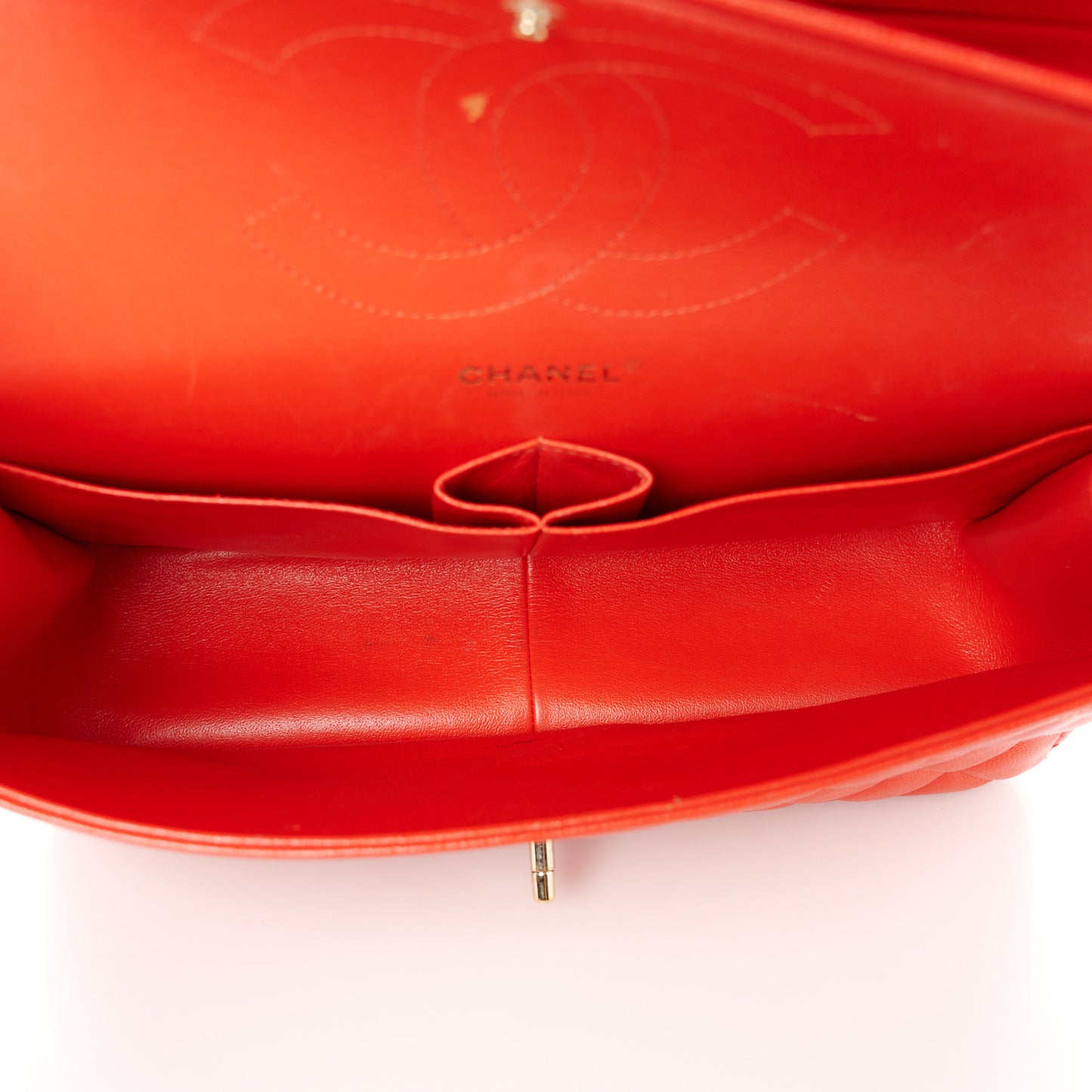 Caviar Quilted Jumbo Double Flap Red