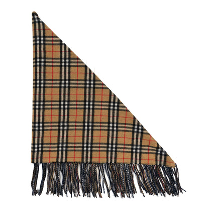 Burberry Cashmere Heritage Check Triangle Scarf 1 of 3