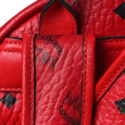 MCM Visetos Small Stark Backpack Ruby Red 9 of 10