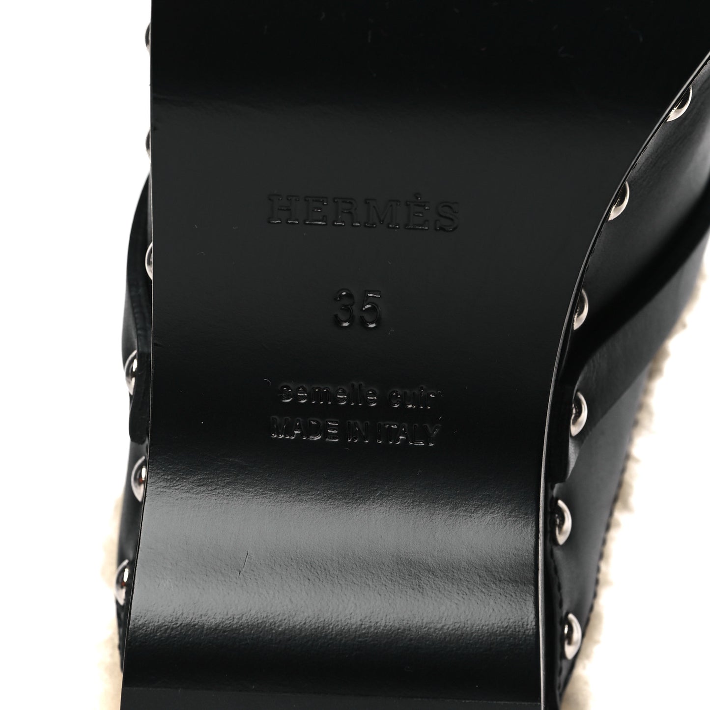 Calfskin Woolskin Carlotta Mules 35 Black