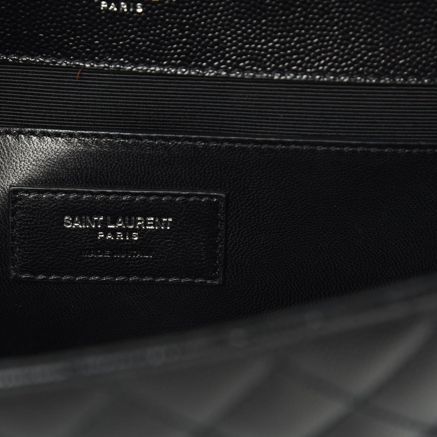 Grain De Poudre Textured Mixed Matelasse Triquilt Medium Monogram Satchel Black