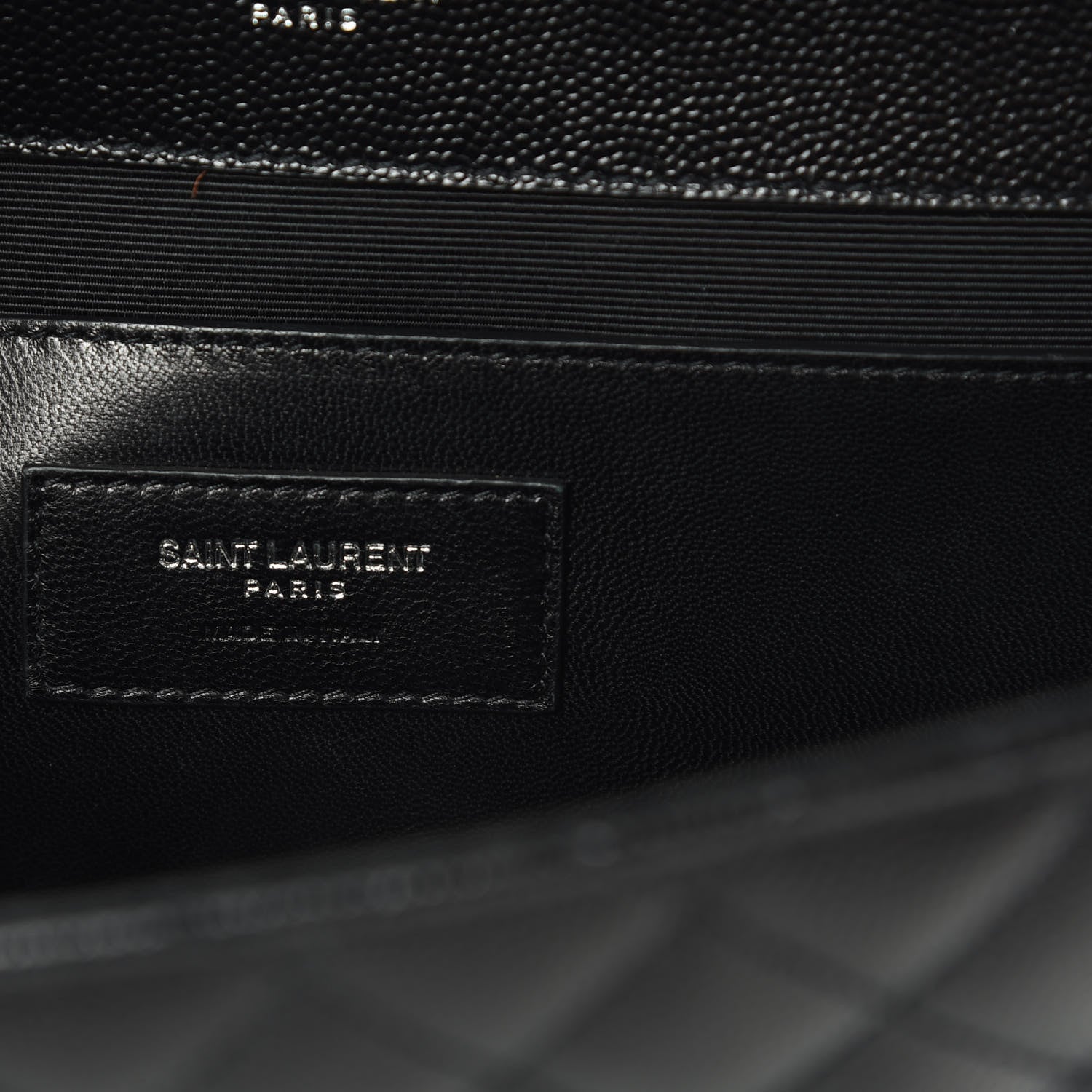 Saint Laurent Grain De Poudre Textured Mixed Matelasse Triquilt Medium Monogram Satchel Black 7 of 12