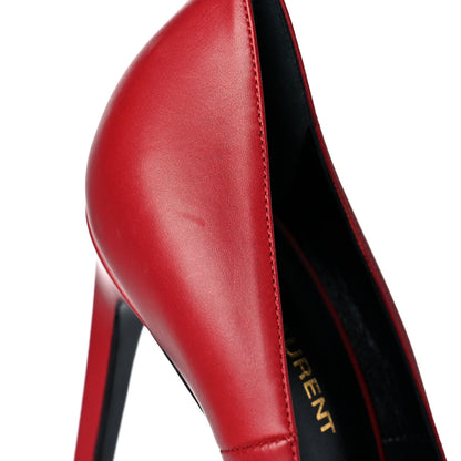 Saint Laurent Calfskin Janis 105 Platform Pumps 40.5 Rouge Orient 8 of 8