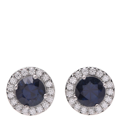 Tiffany Platinum Diamond Sapphire Soleste Earrings 5 of 13