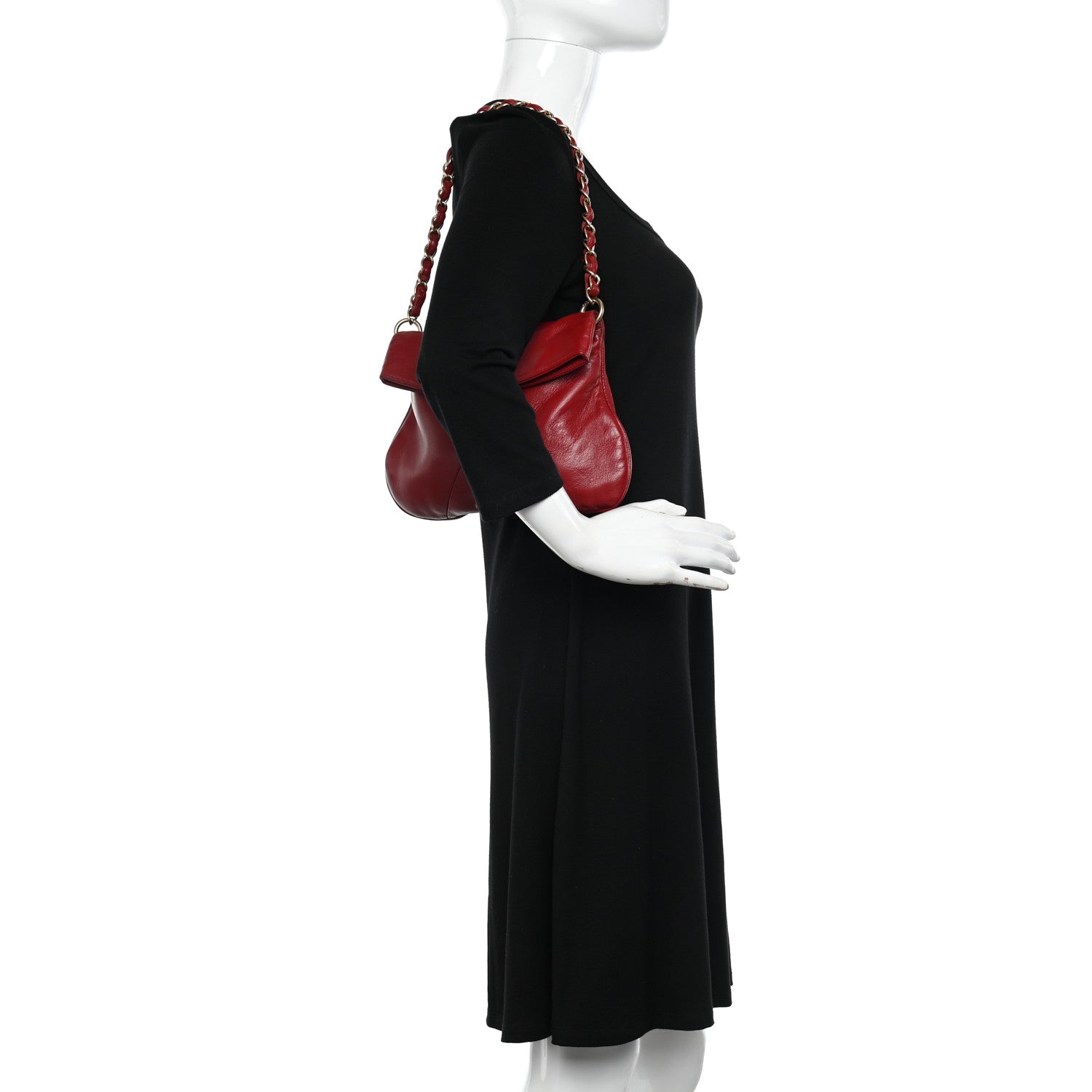 Chanel Lambskin Coco Ball Fold Over Bag Red 2 of 11