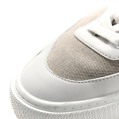 Hermes Calfskin H Canvas Keep Mule Sneakers 39.5 Prunoir White 12 of 12