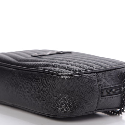 Saint Laurent Grain De Poudre Matelasse Monogram Mini Lou Camera Bag Black 7 of 10