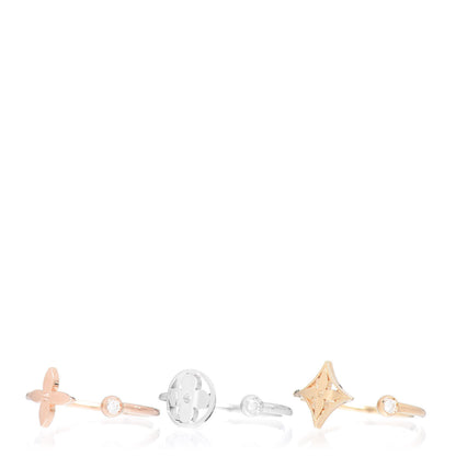 Louis Vuitton 18k White Yellow Pink Gold Diamond Monogram Idylle Rings 54 7 3 of 6