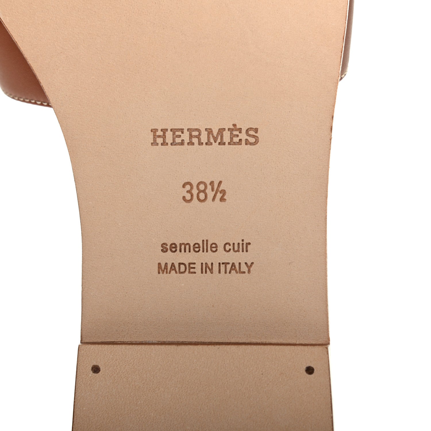 Hermes Box Calfskin Oran Sandals 38.5 Gold 6 of 8