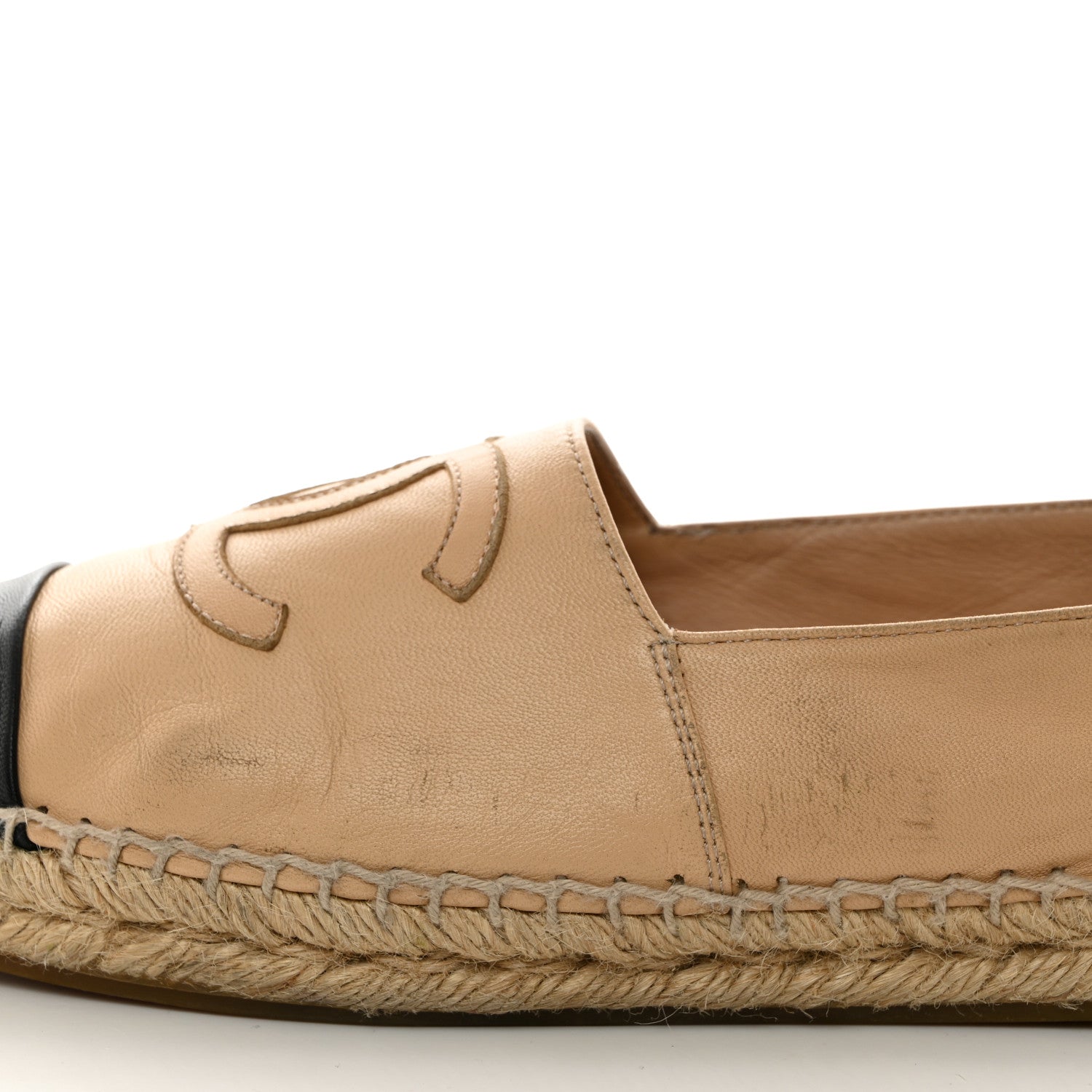 Chanel Lambskin CC Espadrilles 41 Beige Black 13 of 14