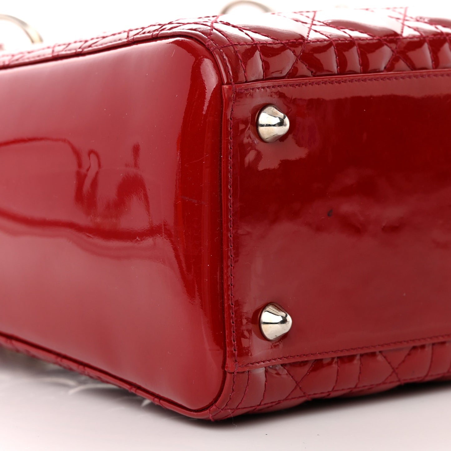 Patent Cannage Large Lady Dior Red