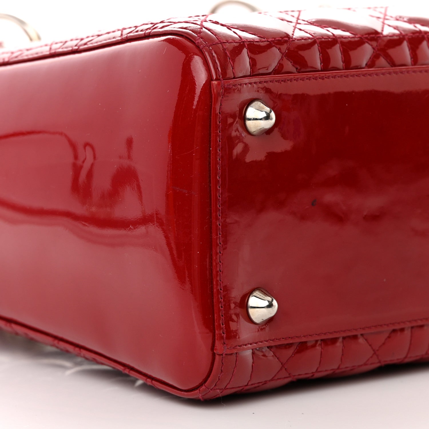 Christian Dior Patent Cannage Large Lady Dior Red 9 of 19