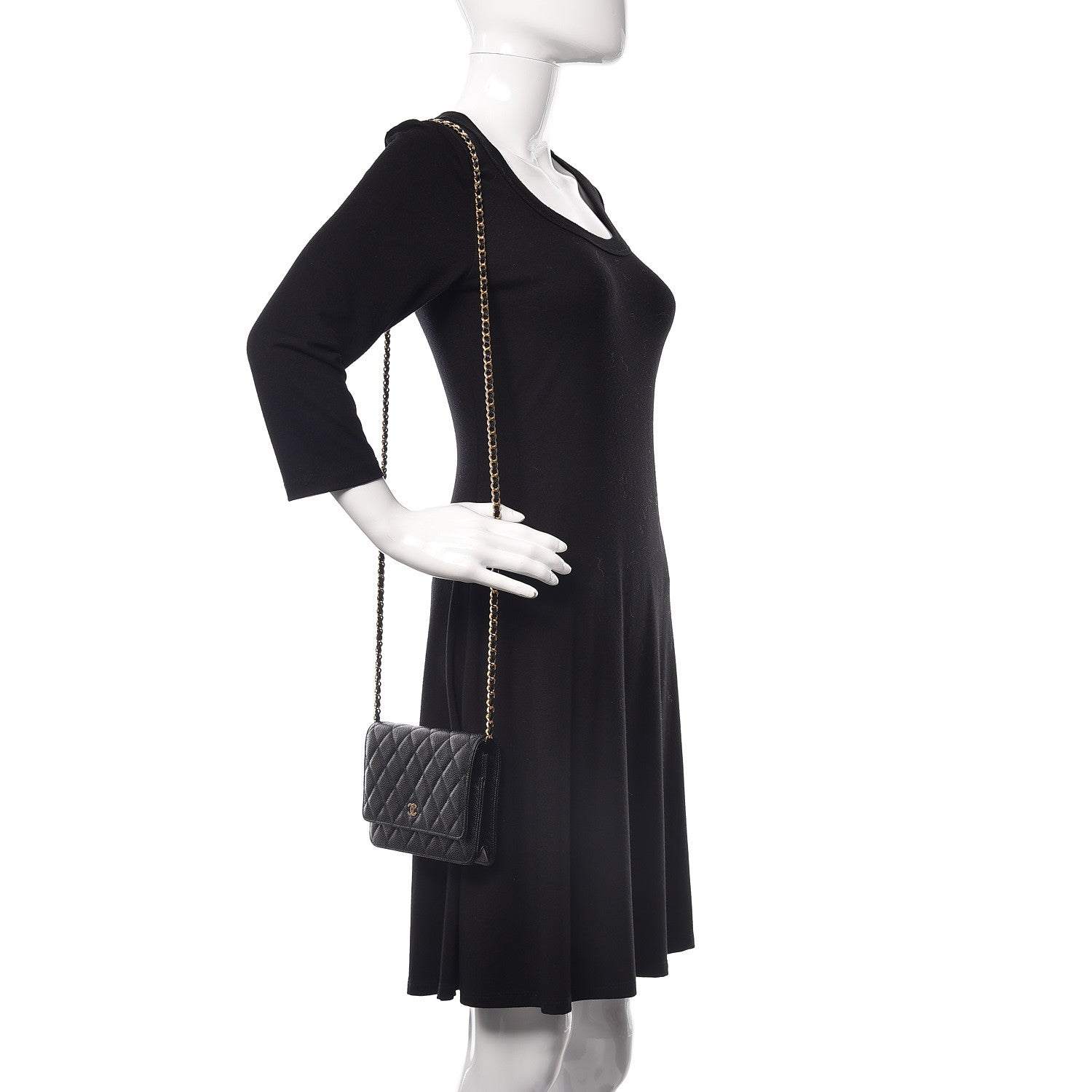 Chanel Caviar Quilted Wallet On Chain WOC Black 2 of 11