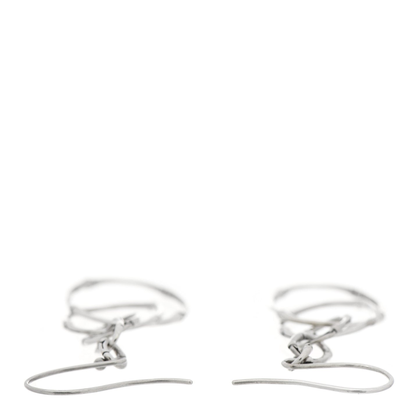 Sterling Silver Bamboo Multi Oval Drop Earrings