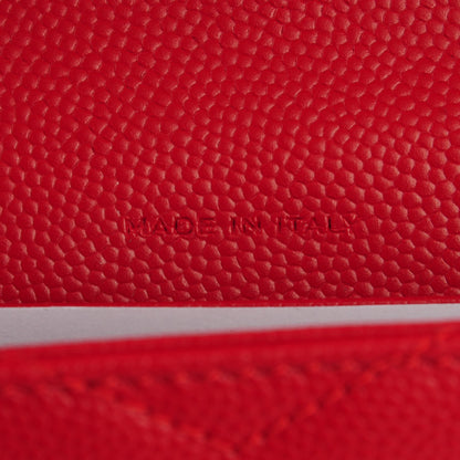 Saint Laurent Grain De Poudre Matelasse Chevron Monogram Envelope Wallet Red 7 of 8
