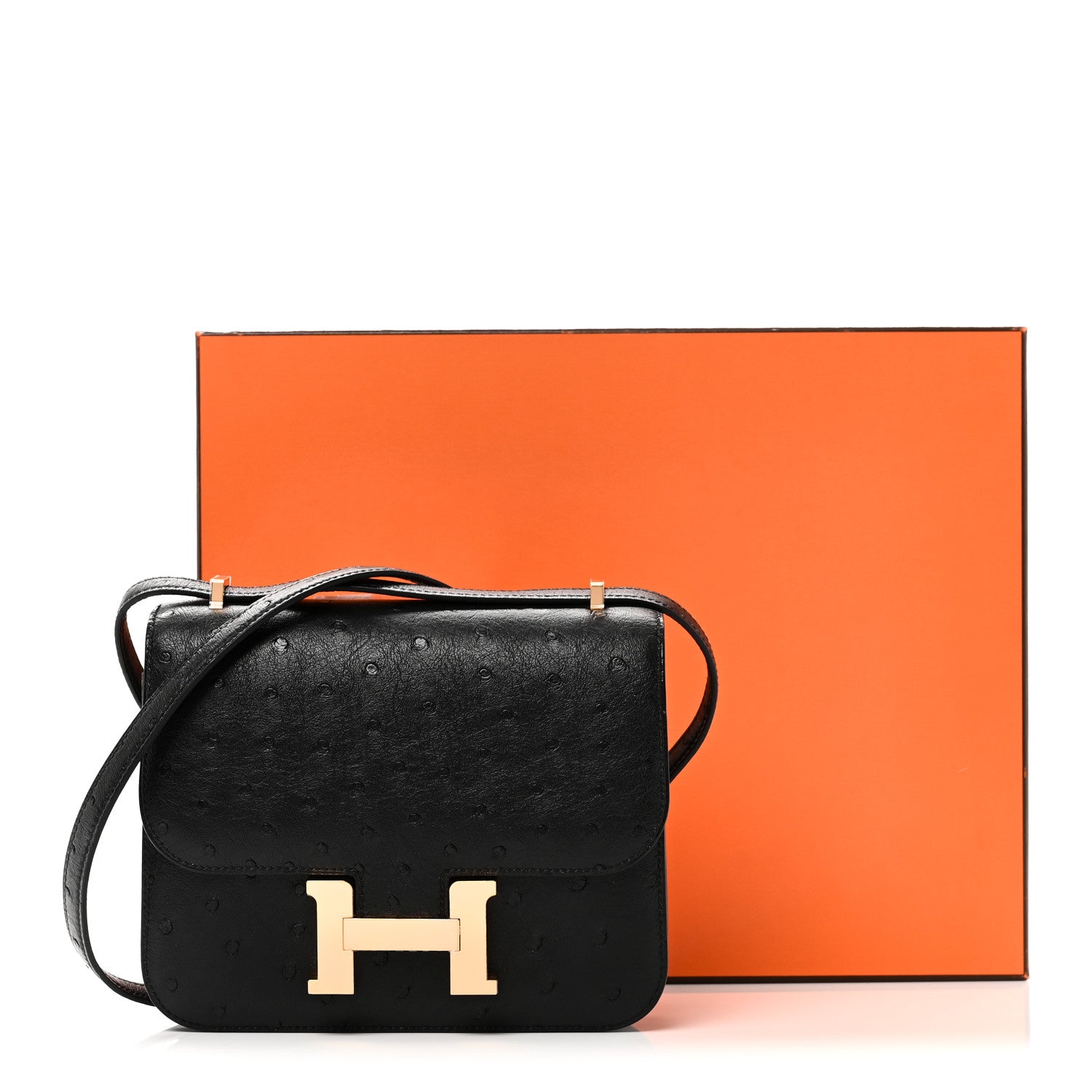Hermes Ostrich Constance 18 Black 12 of 12