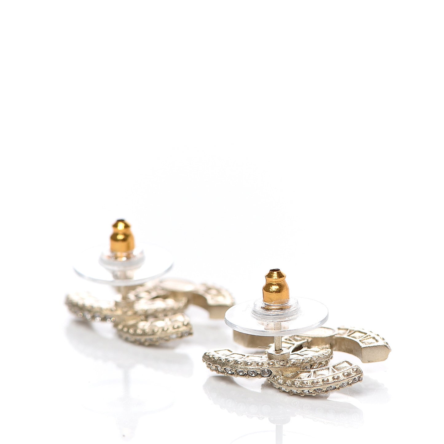 Crystal CC Earrings Light Gold