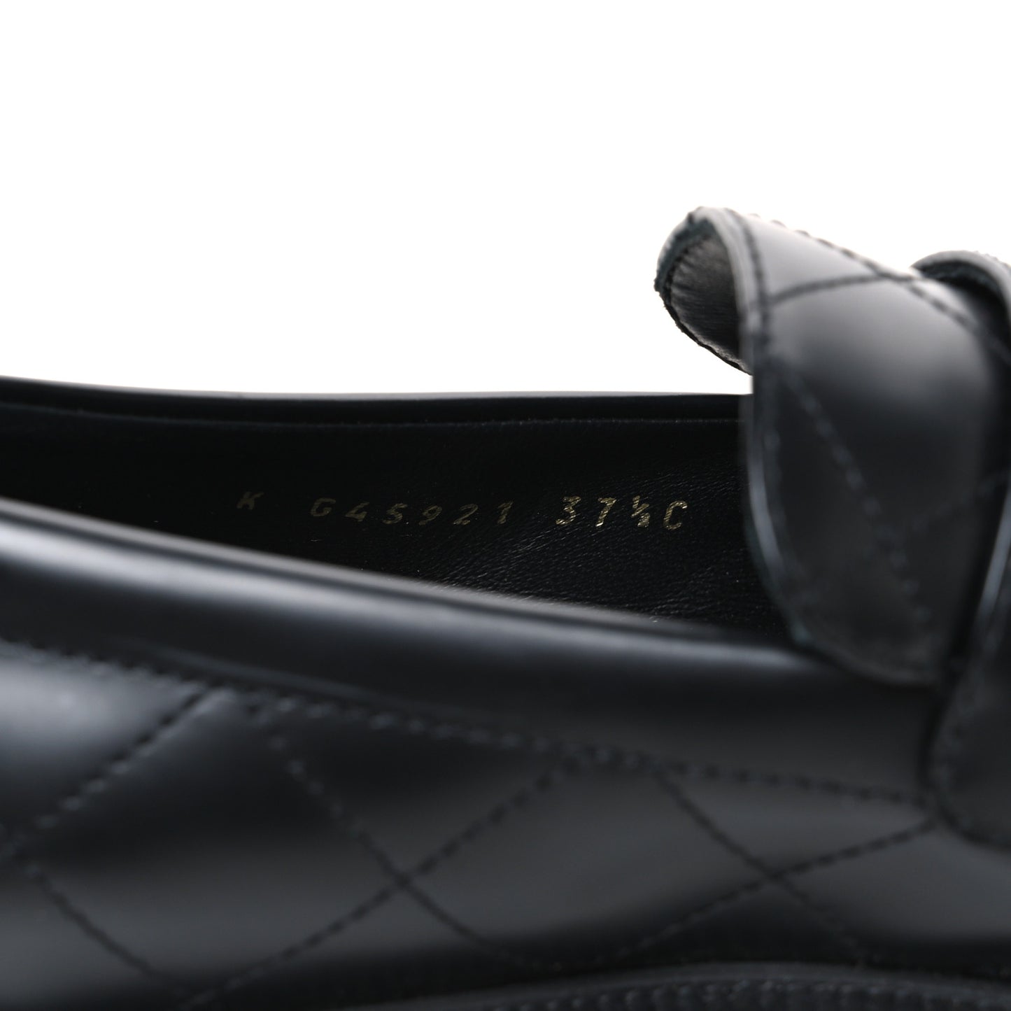 Calfskin Stitched CC Loafers 37.5 Black