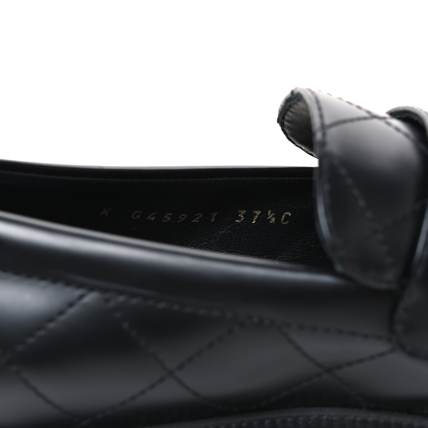 Chanel Calfskin Stitched CC Loafers 37.5 Black 9 of 11