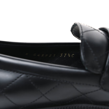 Chanel Calfskin Stitched CC Loafers 37.5 Black 9 of 11