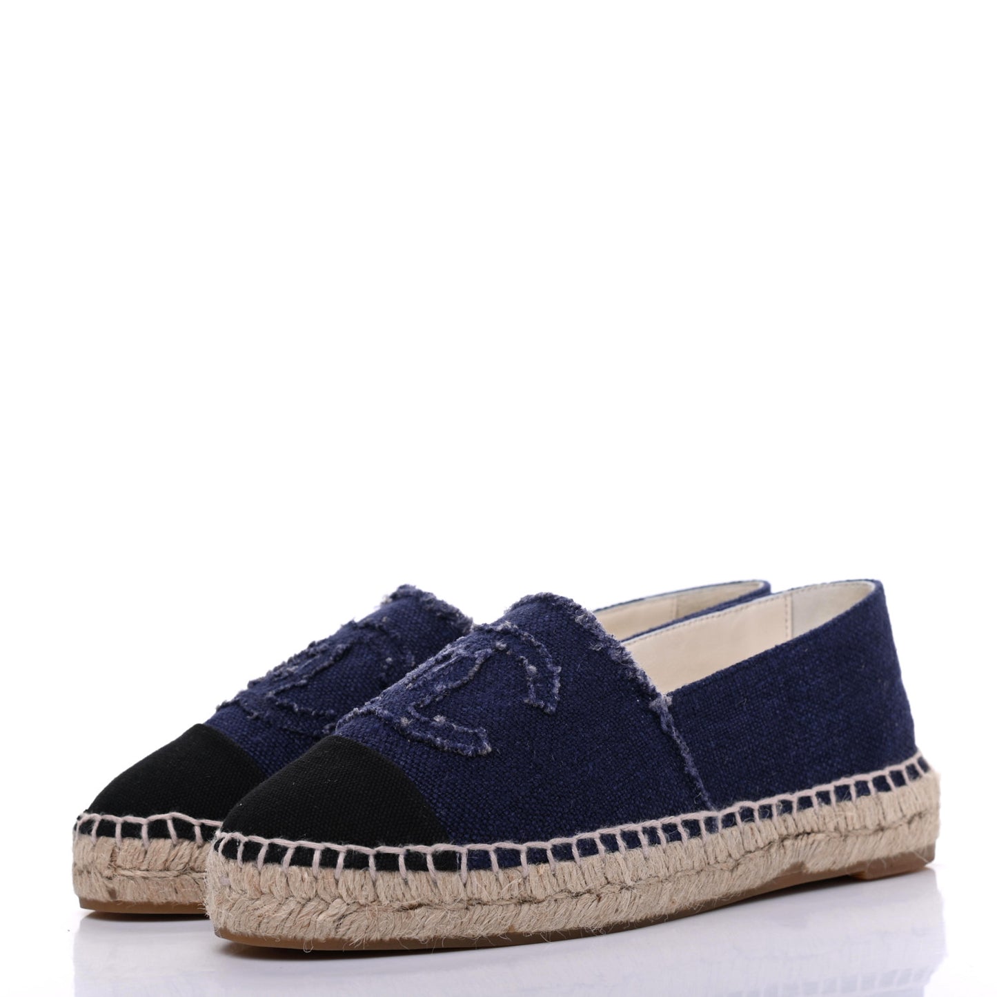 Denim Toile CC Espadrilles 37 Navy Black