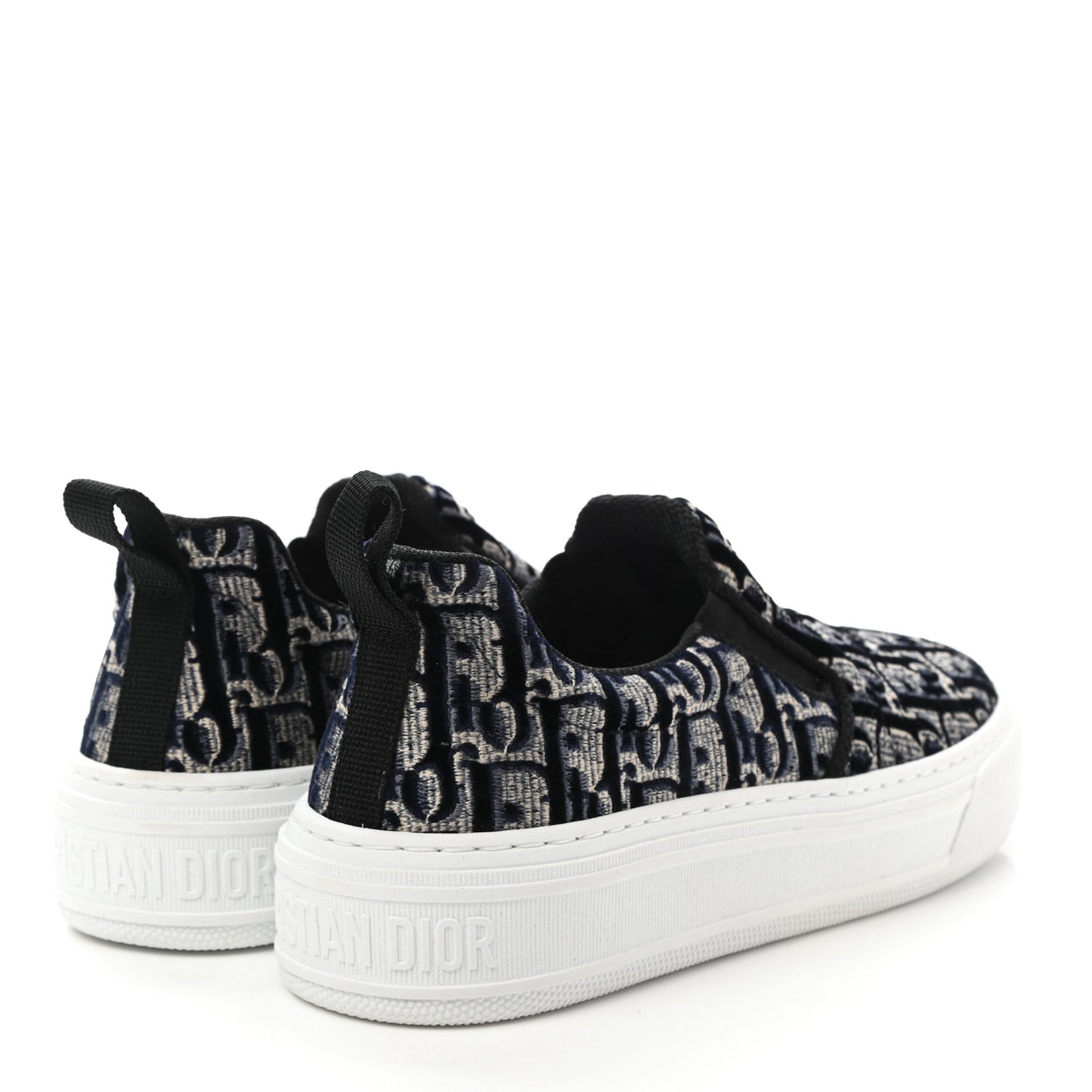 Velvet Oblique Solar Womens Slip On Sneakers 36 Deep Blue