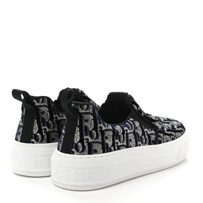 Christian Dior Velvet Oblique Solar Womens Slip On Sneakers 36 Deep Blue 4 of 9