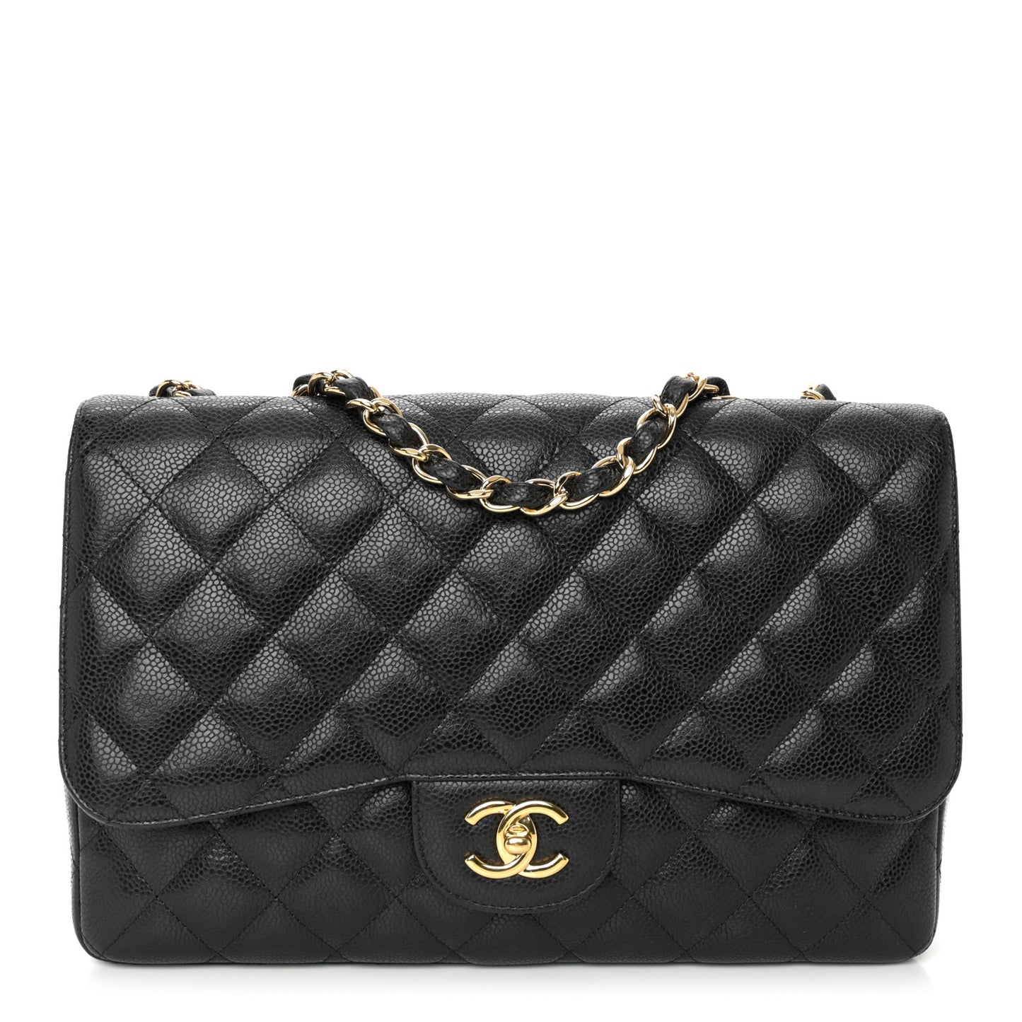 Caviar Quilted Jumbo Single Flap Black